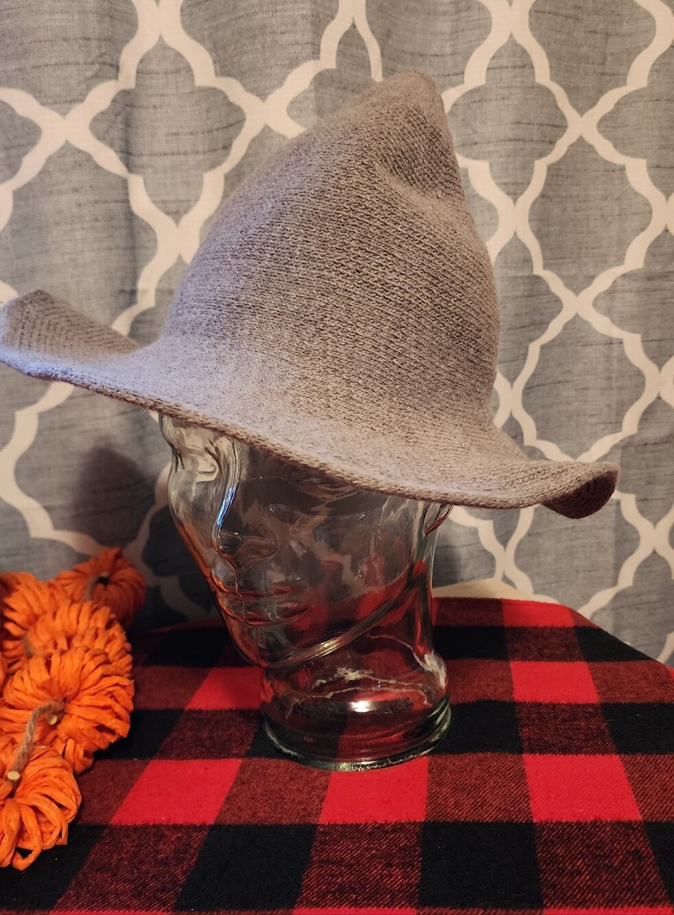 Witches Disney Neutral Gray Wool-Blend Pointed Brim Hat